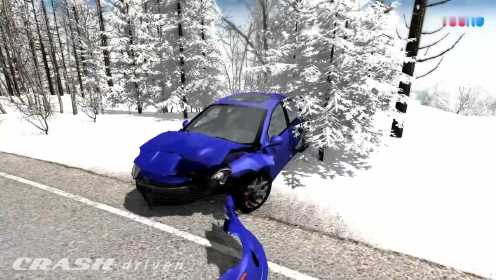 BeamNG模拟汽车卡车高速碰撞