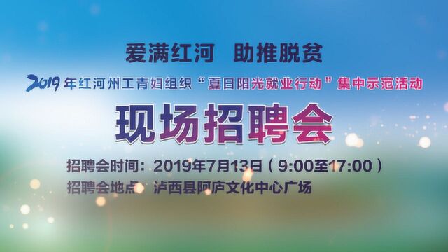 泸西招聘会,7月13日广场等你!