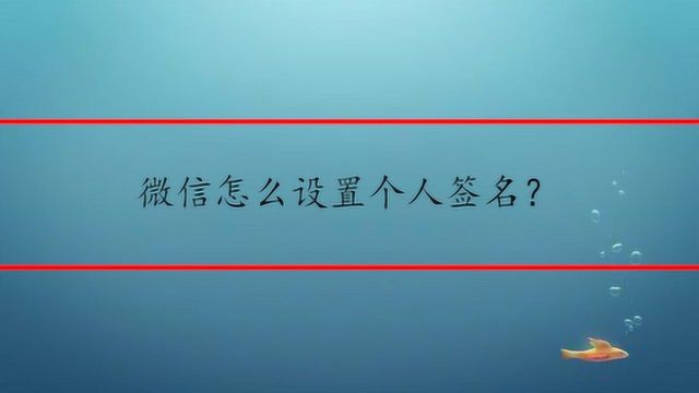 微信怎么设置个人签名?