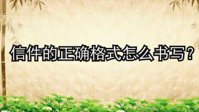 信件的正确格式怎么书写?