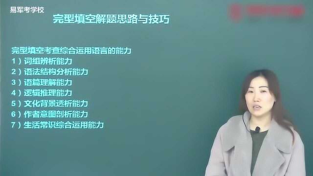 易军考辅导:2020士兵军考辅导培训视频,完形填空