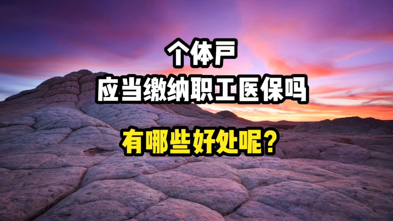 个体户,应当缴纳职工医保吗?会有哪些好处?