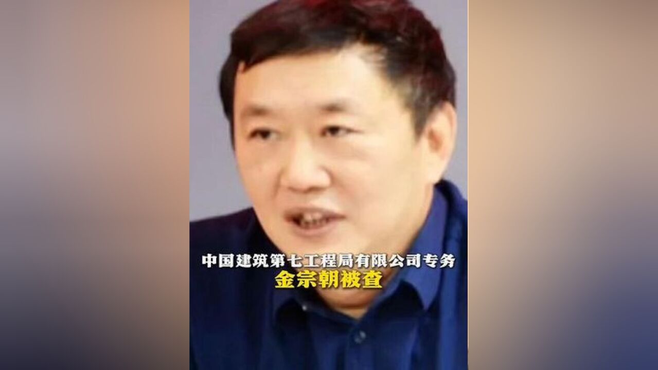 中国建筑第七工程局有限公司专务金宗朝被查