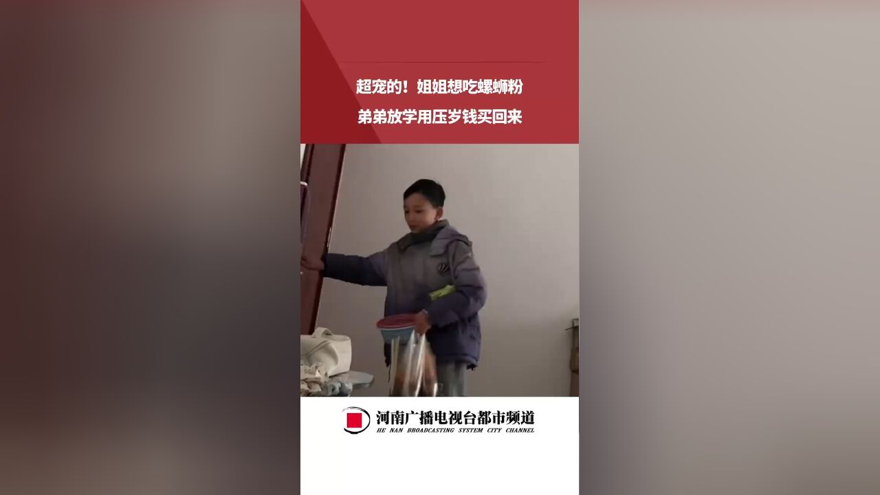 超宠的!姐姐想吃螺蛳粉 弟弟放学用压岁钱买回来 网友:这样的弟弟上哪儿领