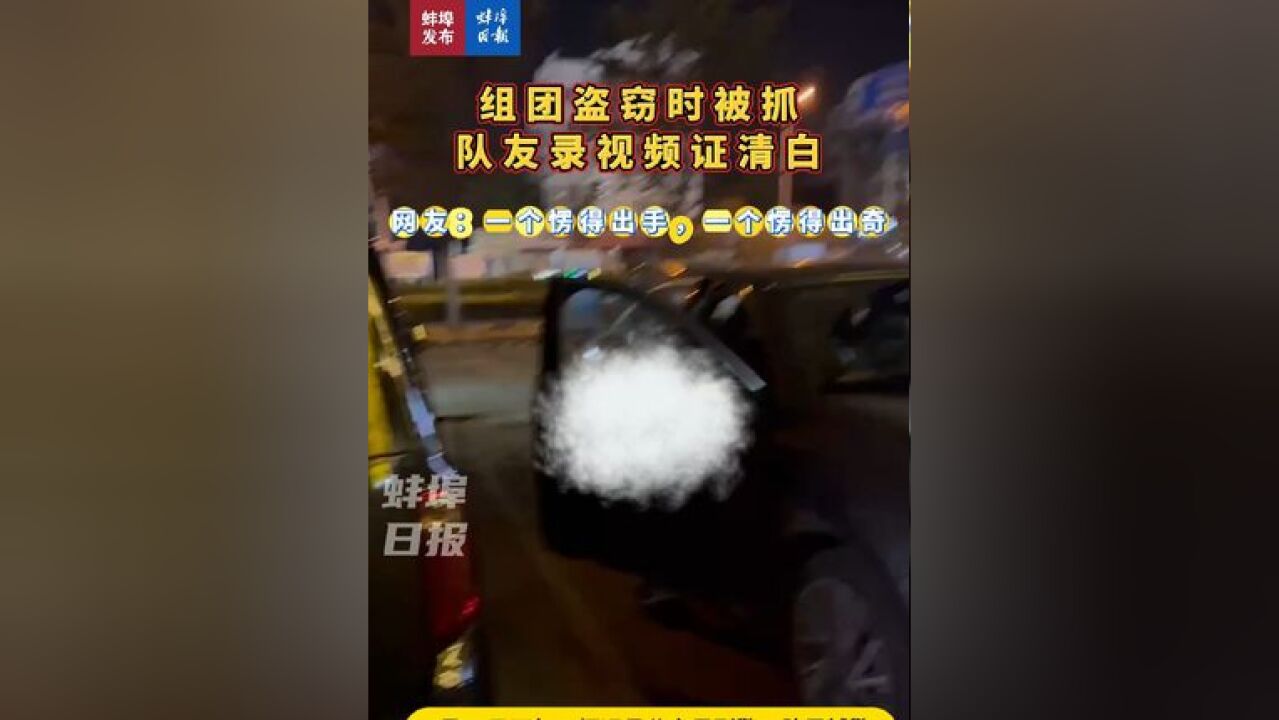 组团盗窃时被抓队友录视频证清白,网友:一个愣得出手,一个愣得出奇