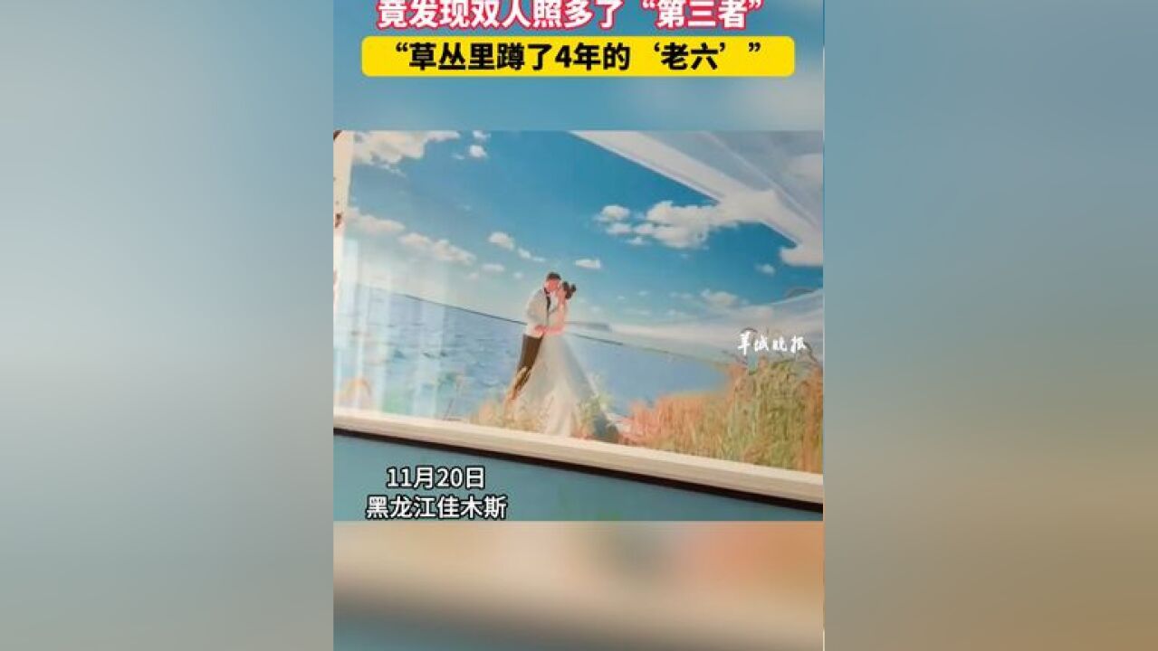 女子细看4年前婚纱照 竟发现双人照多了“第三者” “草丛里蹲了4年的'老六'”