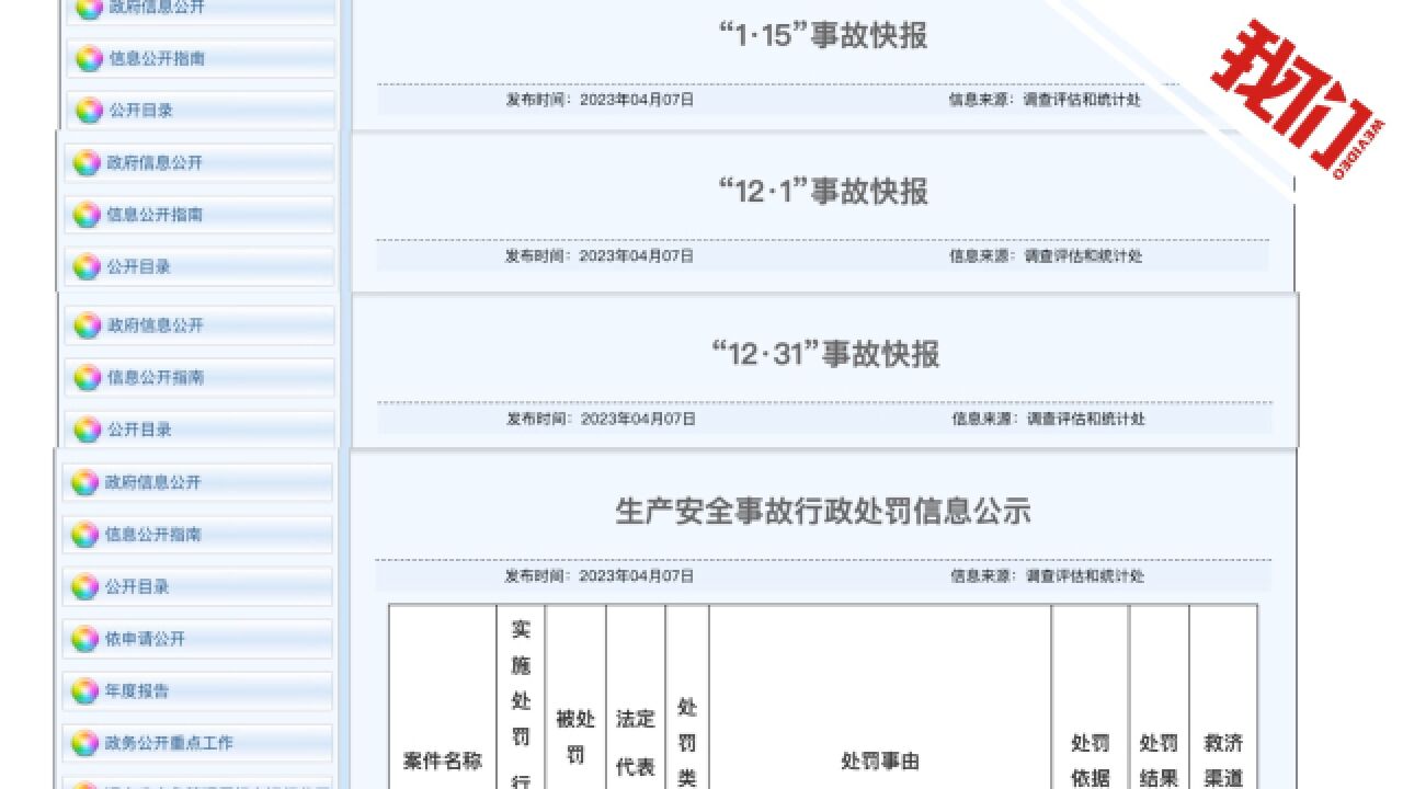 辽宁公布4起安全生产领域事故:共致33人死亡40人受伤