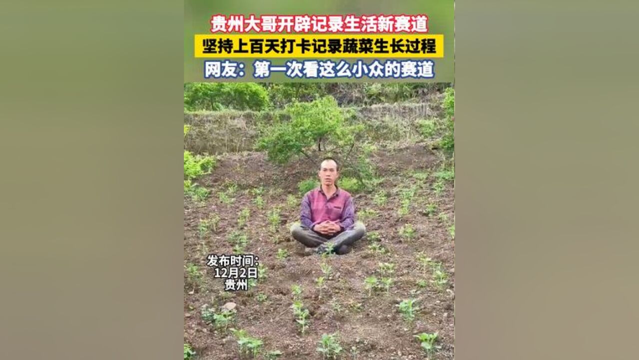 贵州大哥开辟记录生活新赛道 坚持上百天打卡记录蔬菜生长过程