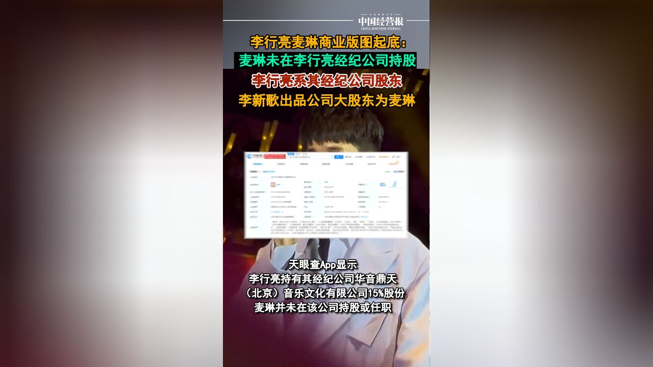 李行亮麦琳商业版图起底:麦琳未在李行亮经纪公司持股,李行亮系其经纪公司股东之一