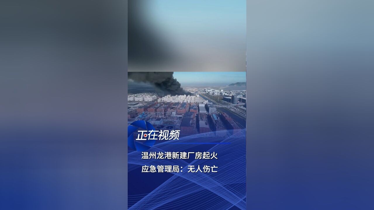 温州龙港新建厂房起火,应急管理局:无人伤亡