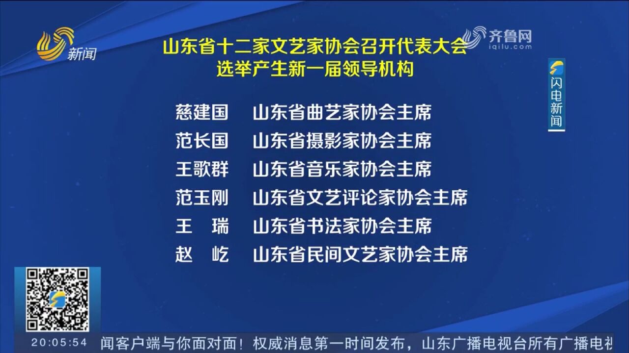 山东省十二家文艺家协会召开代表大会,选举产生新一届领导机构