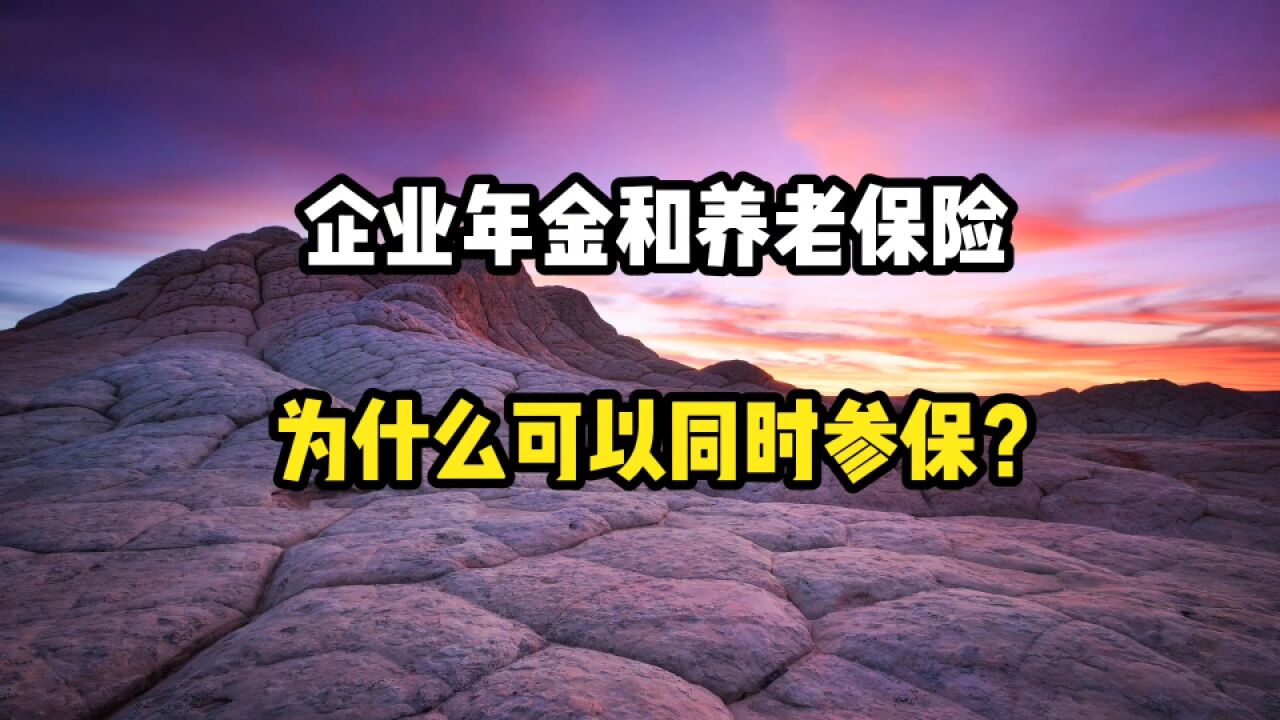 企业年金和养老保险,为什么可以同时参保呢?