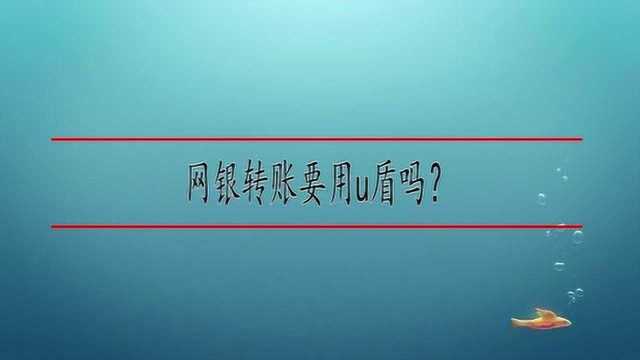 网银转账要用u盾吗?