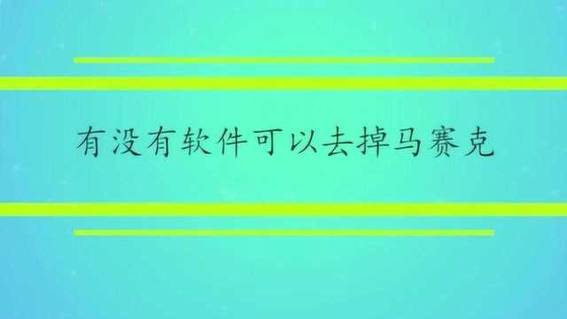 有没有软件可以去掉马赛克