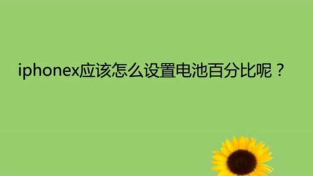 iphonex应该怎么设置电池百分比呢?