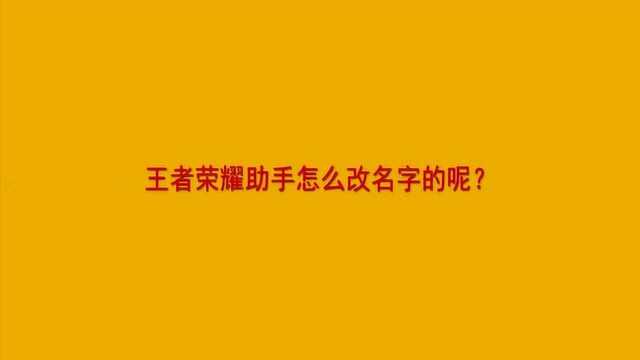 王者荣耀助手怎么改名字的呢?