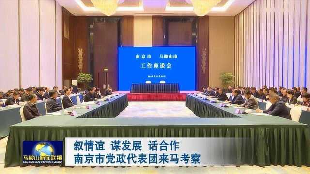 叙情谊 谋发展 话合作 南京市党政代表团来马鞍山考察