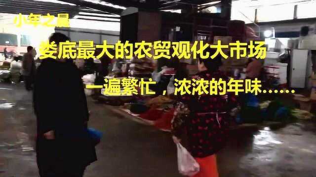 小年之晨,实拍娄底观化农贸大市场:一遍繁忙,浓浓年味……