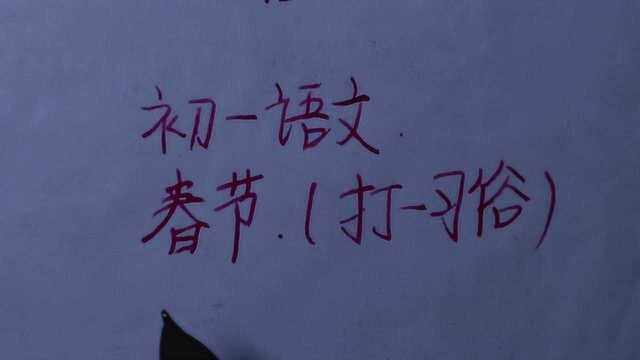 初一语文:春节,打一习俗