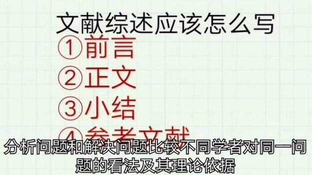 文献综述应该怎么写