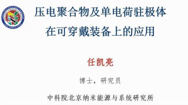 压电聚合物及其单电荷驻极体在可穿戴电子应用任凯亮20在线沙龙16场