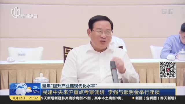 聚焦“提升产业链现代化水平”:民建中央来沪重点考察调研 李强与郝明金举行座谈