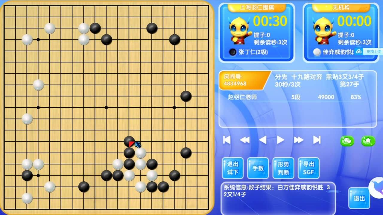 围棋实战复盘讲解 佳弈2k