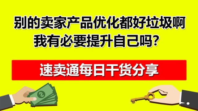 别的速卖通卖家的产品优化都好垃圾啊,我有必要提升自己吗?