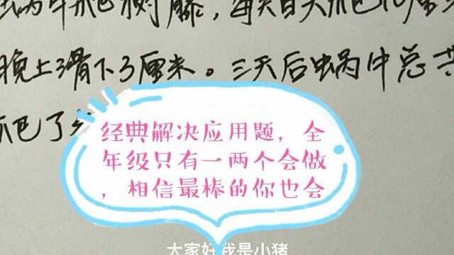 经典解决应用题,全年级只有一两个会做,相信最棒的你也会.