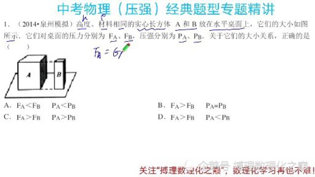 中考物理,固体压强经典题型精讲