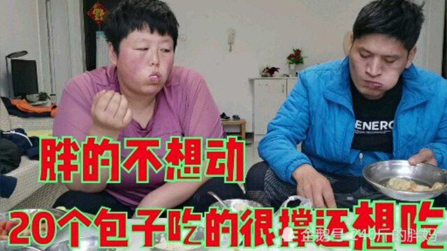 胖的不想动,索性呆在家里,老公买了20个包子,吃的很撑却还想吃