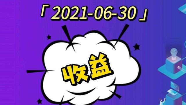 基金理财收益,定投理财收益20210630