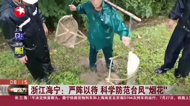 浙江海宁:严阵以待 科学防范台风“烟花”