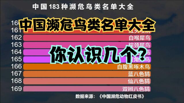 中国183种濒危鸟类名单大全,光听名字就很美,看看你见过几种?