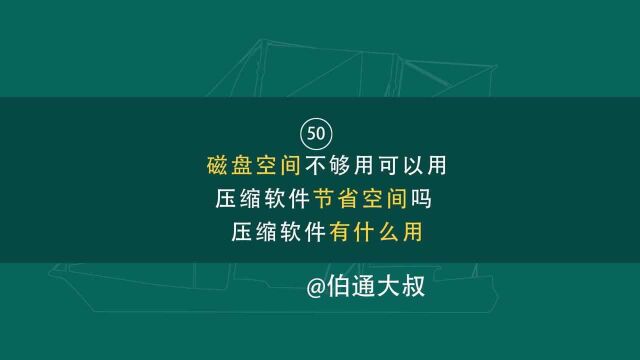 第50期磁盘空间不够用可以用压缩软件节省空间吗压缩软件有什么用