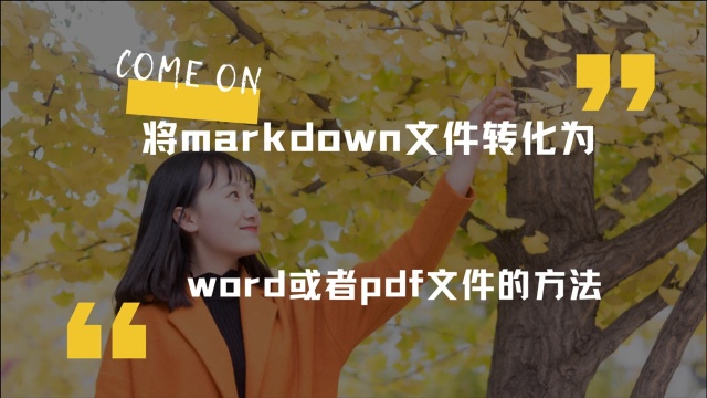 将markdown文件转为为word或pdf的方法