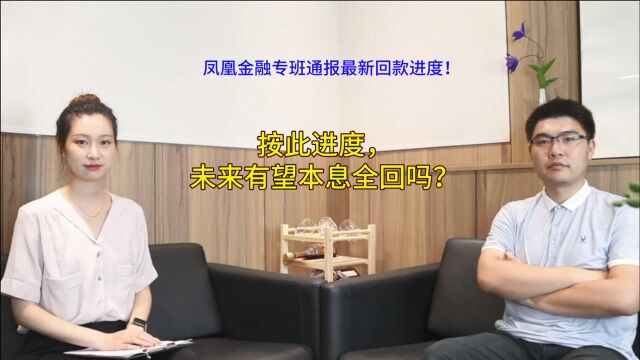 凤凰金融专班通报最新回款进度!按此进度,未来有望本息全回吗?