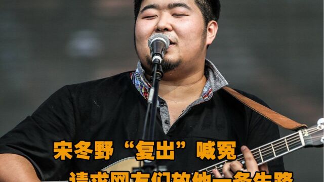 宋冬野“复出”喊冤,请求网友放他一条生路,可网友为何不买账?