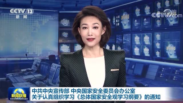 中宣部 中央国安办发出通知:认真组织学习《总体国家安全观学习纲要》