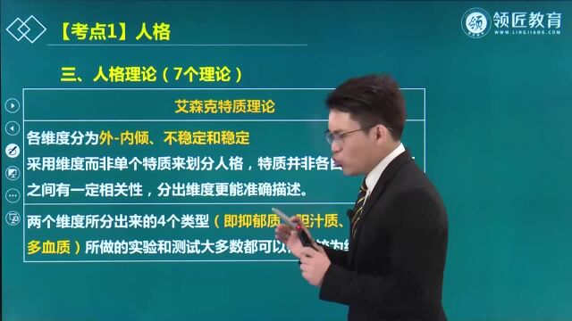 【领匠教育】费善峰高级经济师知识点:人格理论