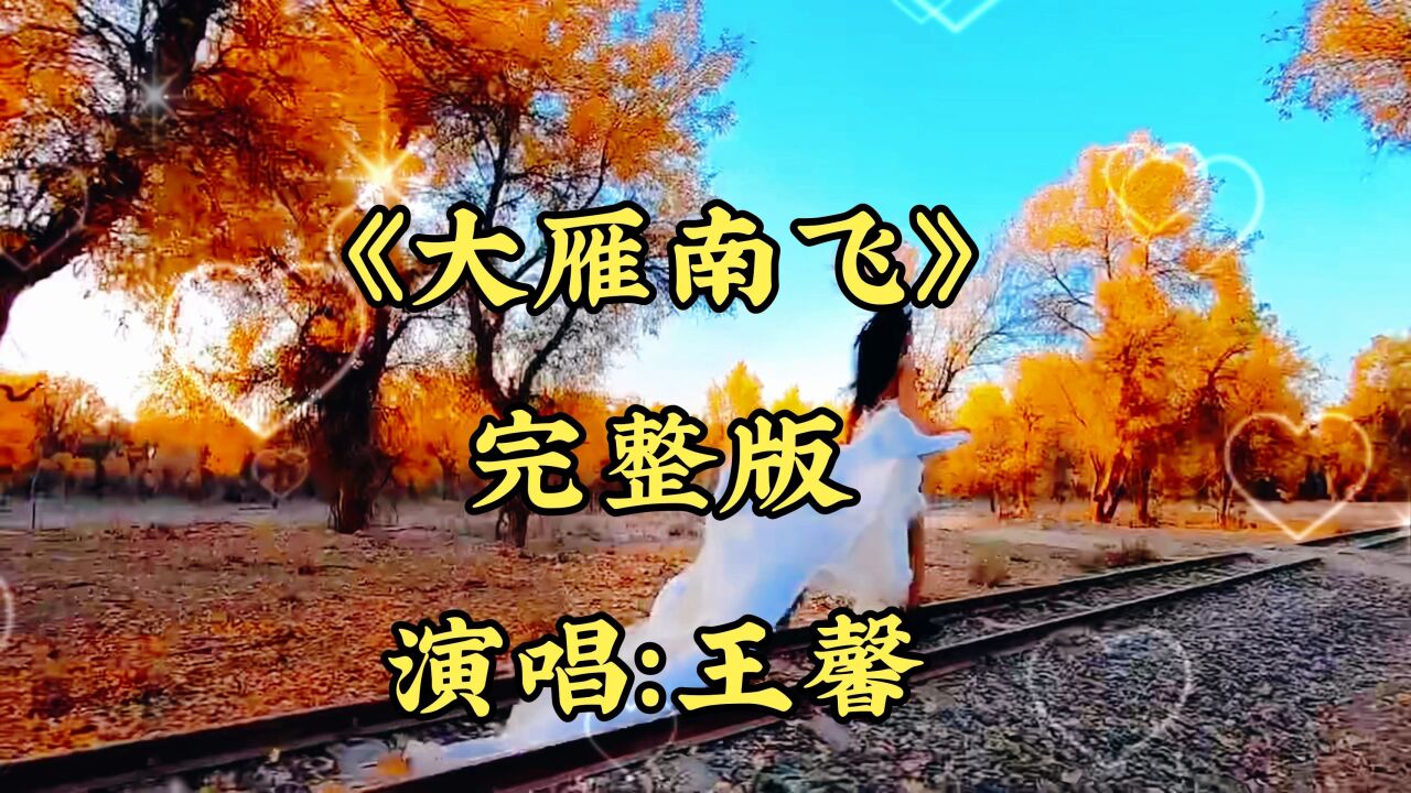 王馨的一首《大雁南飞》完整版伤感太好听了,歌声凄美入心,听哭了多少