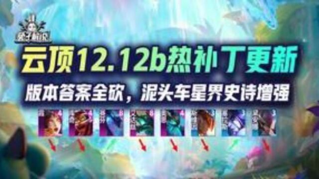 云顶12.12b热补丁更新,版本答案全砍