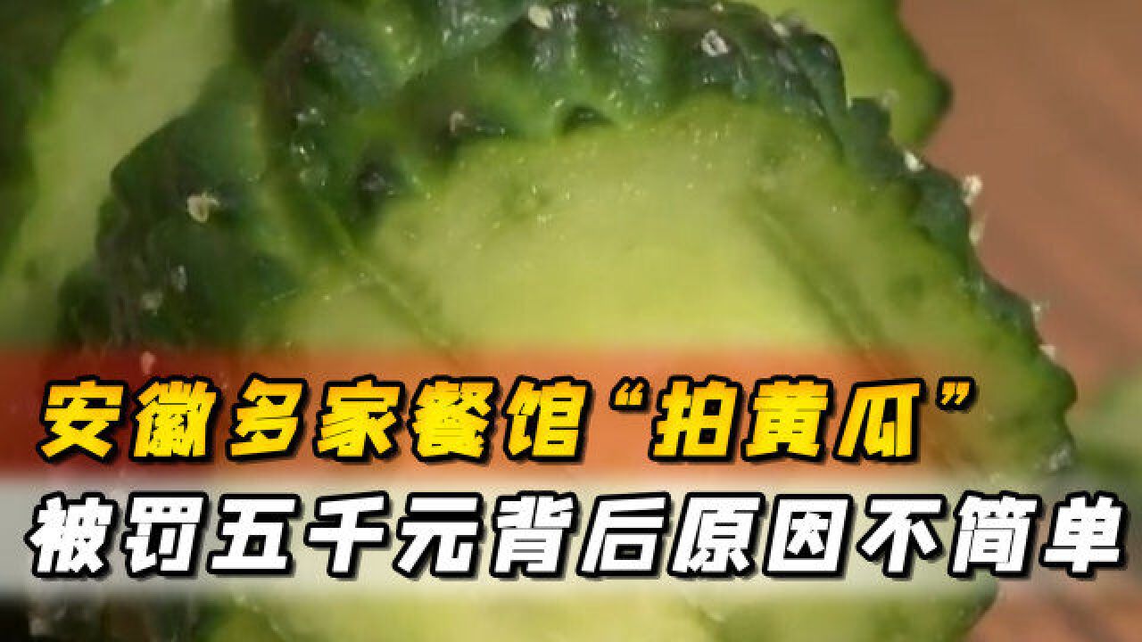 安徽多家餐馆“拍黄瓜”被罚5000元,到底冤不冤?背后原因不简单!