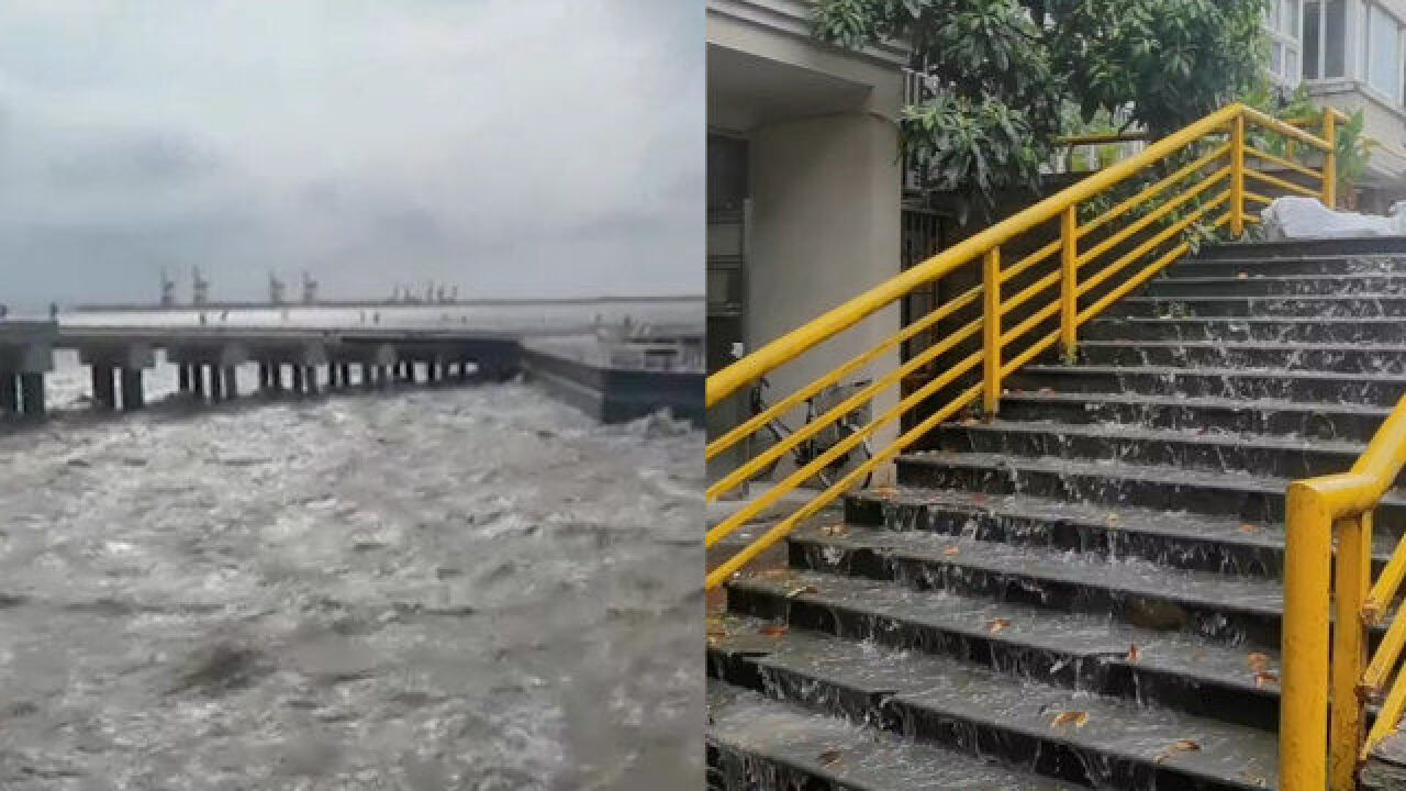 台风“轩岚诺”步步逼近:沿岸多地暴雨已至 大丰港港口风高浪急