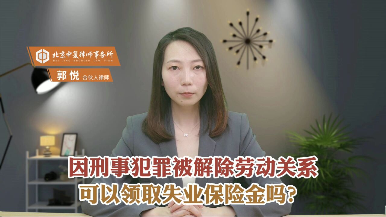 因刑事犯罪被解除劳动关系,可以领取失业保险金吗?