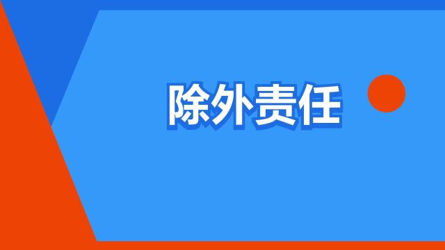 “除外责任”是什么意思?