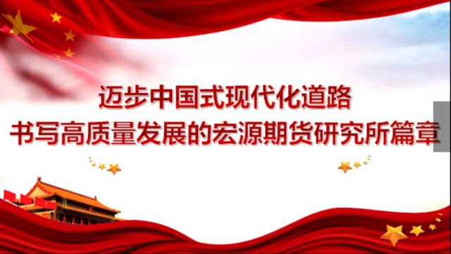 迈步中国式现代化道路 书写高质量发展的宏源期货研究所篇章——研究所党支部