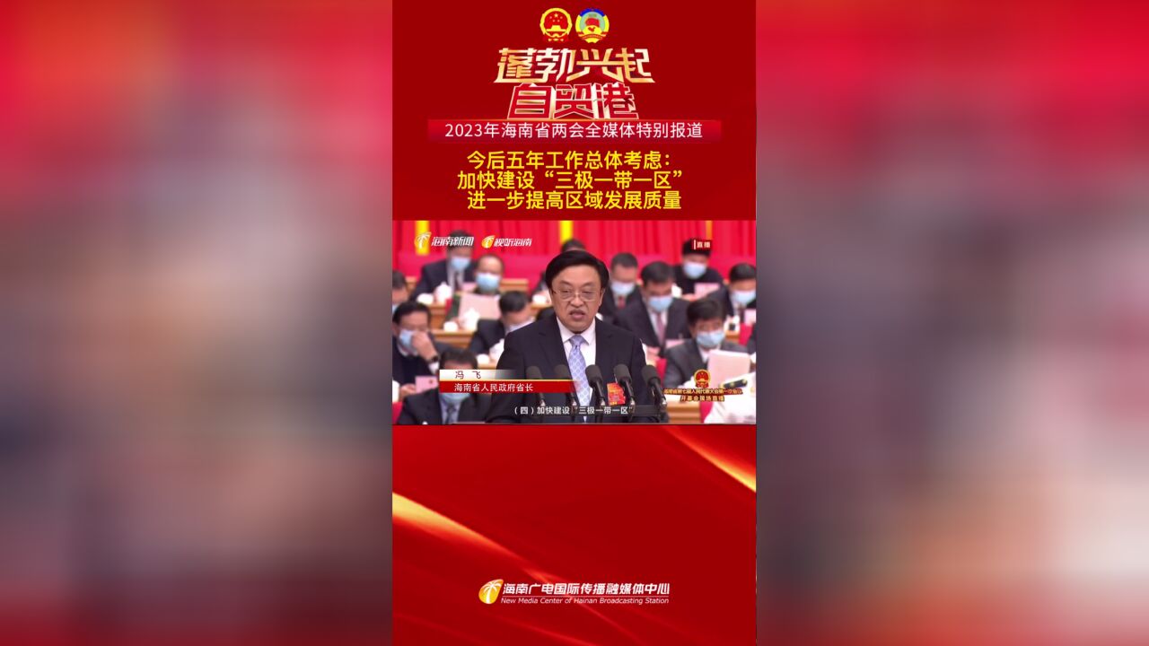 今后五年工作总体考虑: 加快建设“三极一带一区” 进一步提高区域发展质量