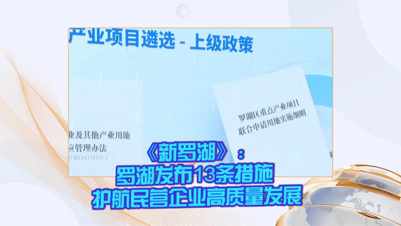 《新罗湖》:罗湖发布13条措施 护航民营企业高质量发展