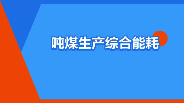 “吨煤生产综合能耗”是什么意思?